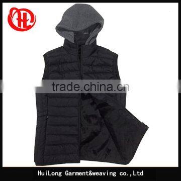 Detachable knit hood women vest winter warm waistcoat