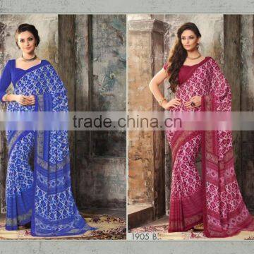 Wonderful looking Printed Designer chiffon Saree