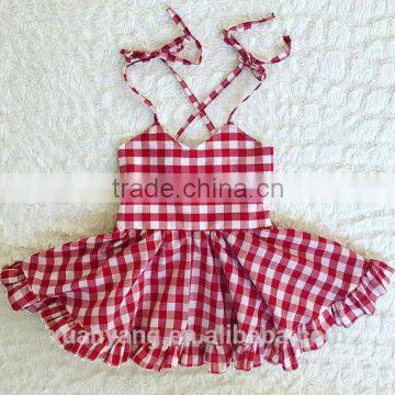 2017 wholesale lovely plaid kids clothes new fashion party frocks designs children girl dress