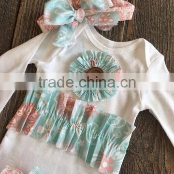 Factory Wholesale Cotton Baby Girl Ruffle Ruffled Set Outfits With Hood photo-2