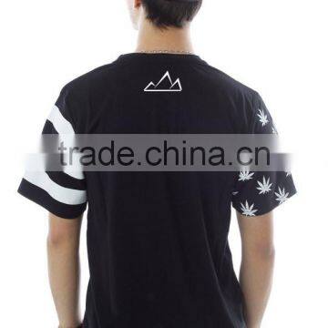 American Flag Printed T Shirt for Men Black Cotton Short Sleeve Longline T-Shirt OEM USA Flag Tee