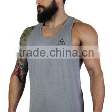 Top Quality Hot Sale Mens Racerback gym Tank Top Gray 95% Cotton 5% Elastane Workout Tank Top Vest Bulk Wholeasle Elongated Tank