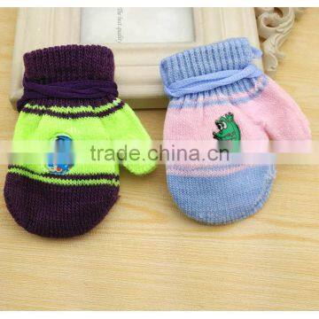 TC13029 Wholesale Cute Knitted Kids Mitten Gloves Cheap String Kids Winter Gloves photo-3