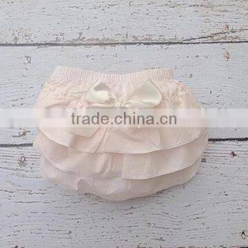 New Arrivlal American Hot Girl Picture Baby Girls Bloomers Plain White 3 Layers Diaper Cover With Bow Wholesale photo-3