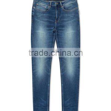 Soft Cotton Blend Jeans Blue Washed Hyperflex Skinny Jeans photo-3