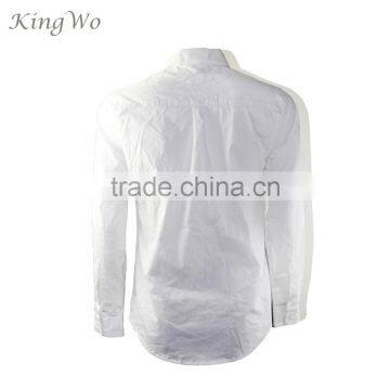 Mens White Poplin Printed Casual Long Sleeve Button Down Shirt photo-2