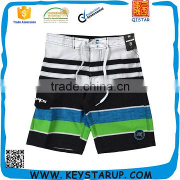 Fitted Swimwear Spandex Teens Young Men Striped Board Shorts Wholesale