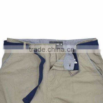 Mens Tan Khaki Waistband Belt Cargo Shorts photo-5