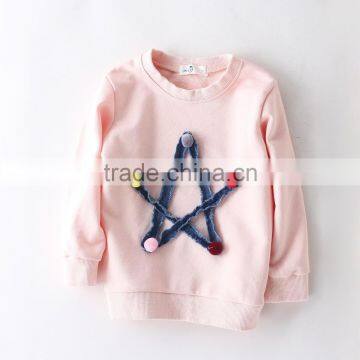 S33023W Girls Spring Winter Cute Children Clothing Cartoon Stars Kids Sweatshirts photo-2