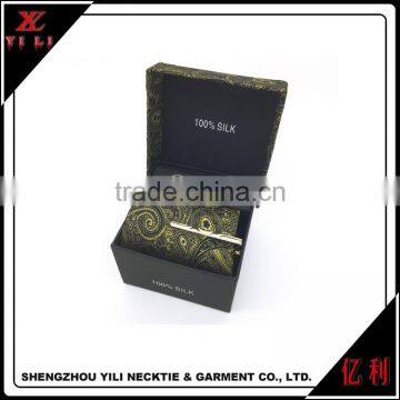 China Supplies Gift Sets Woven Silk Tie Hanky Cufflinks Set photo-2