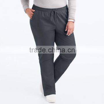 Plus Size Elastic Drawstring Waistband Medical Scrub Uniform Work Pants photo-3