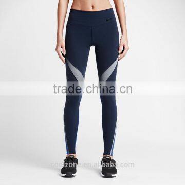 Latest Hot Selling Comfortable Fabric Running Tights Woman Leggings With Breathable Mesh Panels photo-2