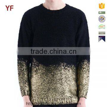 Men's fashion Gold and Silver foil print Pullover Sweater design