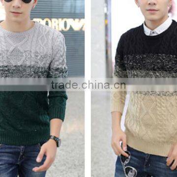 Men Melange Color Cotton Pullover Sweater photo-3