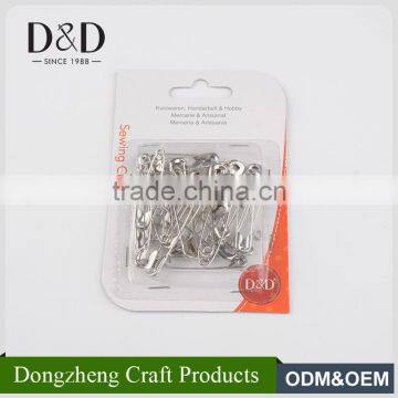 Chinese factory wholesale different size 36 piece fancy silver safety pins