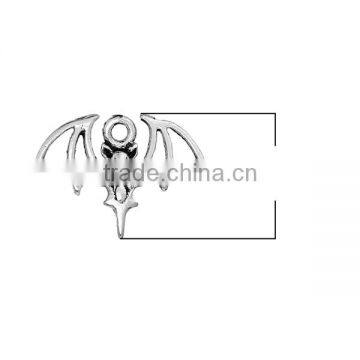 Zinc Based Alloy Halloween Charms Bat Animal Antique Silver 21mm x 15mm photo-2