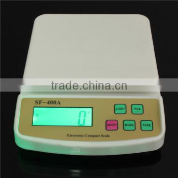 2016 Wholsesale 1PCS SF-400A Digital Scale For Household Use 10kg/1g Electronic Kitchen Scale Weighing Scale With Backlight