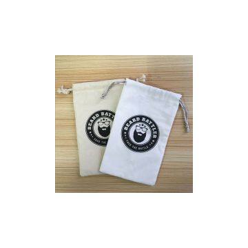 Latest eco white cotton drawstring pouch