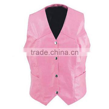 Hot sale 2015 shiny brand fashion spring ladies leather vests