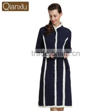 Factory Price Qianxiu polyester colorful women thick winter bathrobes