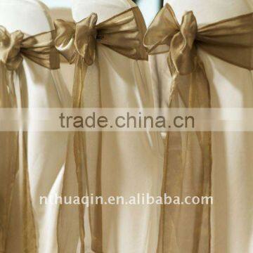 wedding and banquet crystal organza chair sash and tie back