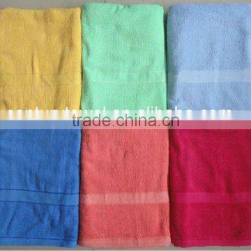 Cotton terry bath towel with satin and satin border cheaper