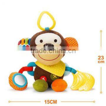 Baby Bed Car Hanging Newborn PLUSH Toy FOR Early Learning Animals Monkey/Dog/Cat/Elephant Doll photo-6
