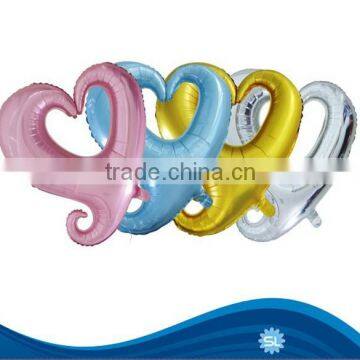 2015 new design hollow heart shape foil balloon