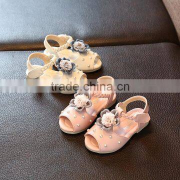 B21788A Summer Fashion Princess Shoes Preety Florals and Pearls Little Girls Sandals photo-4