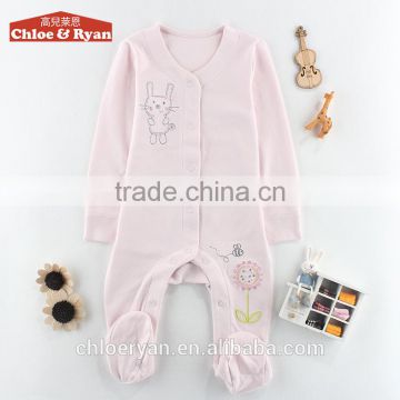 2016 latest design brand wholesale new born plain girl baby clothes romper