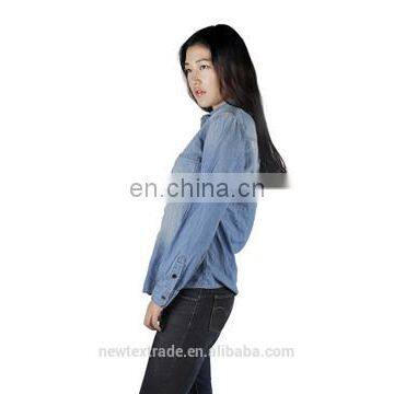 Spring/Autumn Fashion Women Denim Shirts photo-2