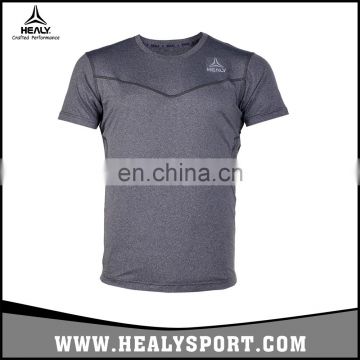 New design polyester sportswear gym apparel short sleeve men dry fit running jersey