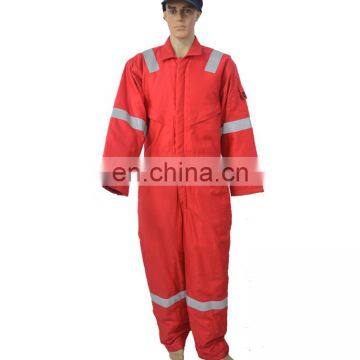 China Supplier Men's Zip Front 100 Cotton Fire Retardant Fireproof Winter Coverall With Reflective Tapes