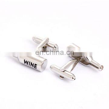 Wine Bottle Cuff link Silver Cheap Shirt Cufflinks Men