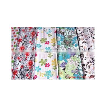 Woven rayon fabric with flower printing