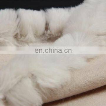 2016 New Style Wool Cashmere Rabbit Fur Shawl Plain Color Women Winter Warm Scarf