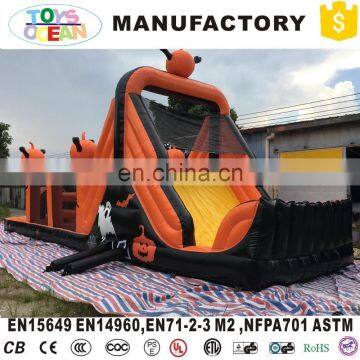 Outdoor Halloween Pumpkin Inflatable Obstacle Course for Kids Party Used photo-4