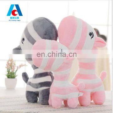 2017 popular and hot sale stuffed plush zebra toys cute stripe zebra plush toys