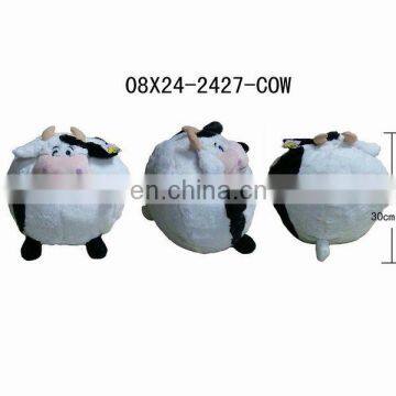 Popular 30cm Ball Shape Plush Cow Cushion funny animal pillow