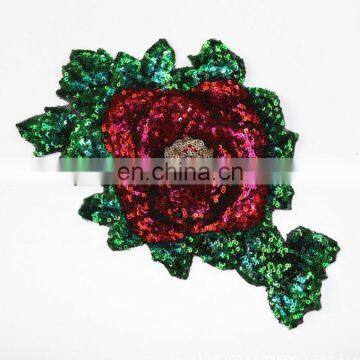 Hot Sale Fahsion 3D Rose Sequin Patch With Glue photo-4