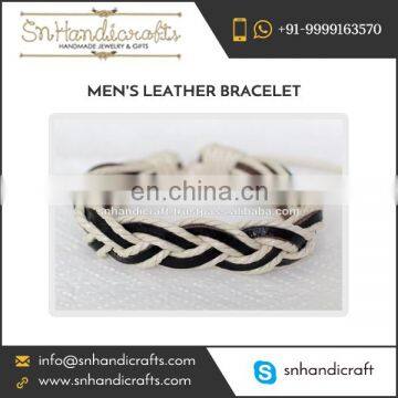 Men's Leather Bracelet in Attractive Design and Colors