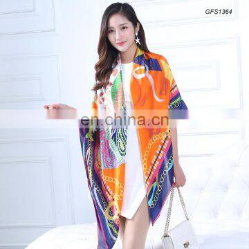 Women's Fashion Printed Twill Silk Wrap Shawl Square Scarf