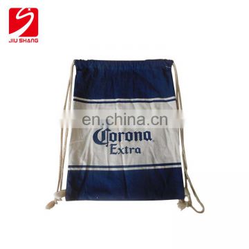 Eco friendly cotton canvas drawstring bag with OEM logo