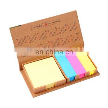promotion calendar recycled Notepad set with plastic holder for self-adhensive papers and pet