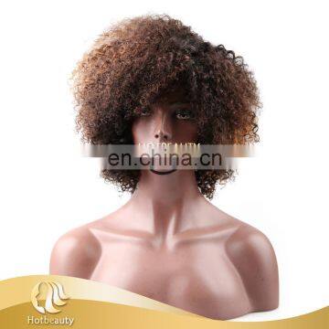 2017 new arrival colored kinky curly wig, sexy curly style hair