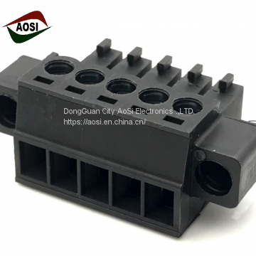 PCB plug in socket cable connector terminal block 3.5mm pitch female power connector with screw hole 30A UL EC381VM