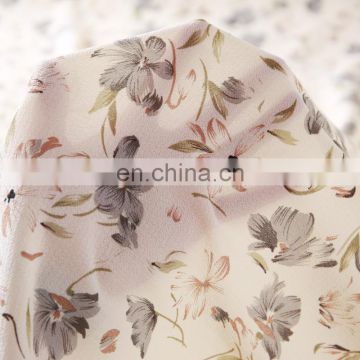 Pearl chiffon, bubble crepe white cape dress, shirt fabric Printing RPET