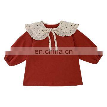 6729 New fashion korean spring baby girls turndown collar casual dress