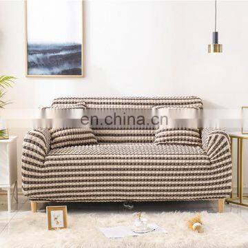 China Manufacturer Latest Design Seersucker Couch Protector Spandex Elastic Stretch Universal Sofa Cover For Home Decor photo-3