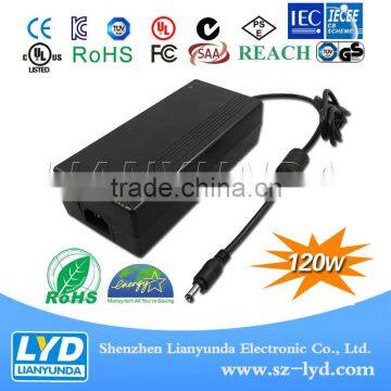 AC to DC power supply Single Output 120W 12V 15V 24V 48V adaptor with UL CE SAA KC